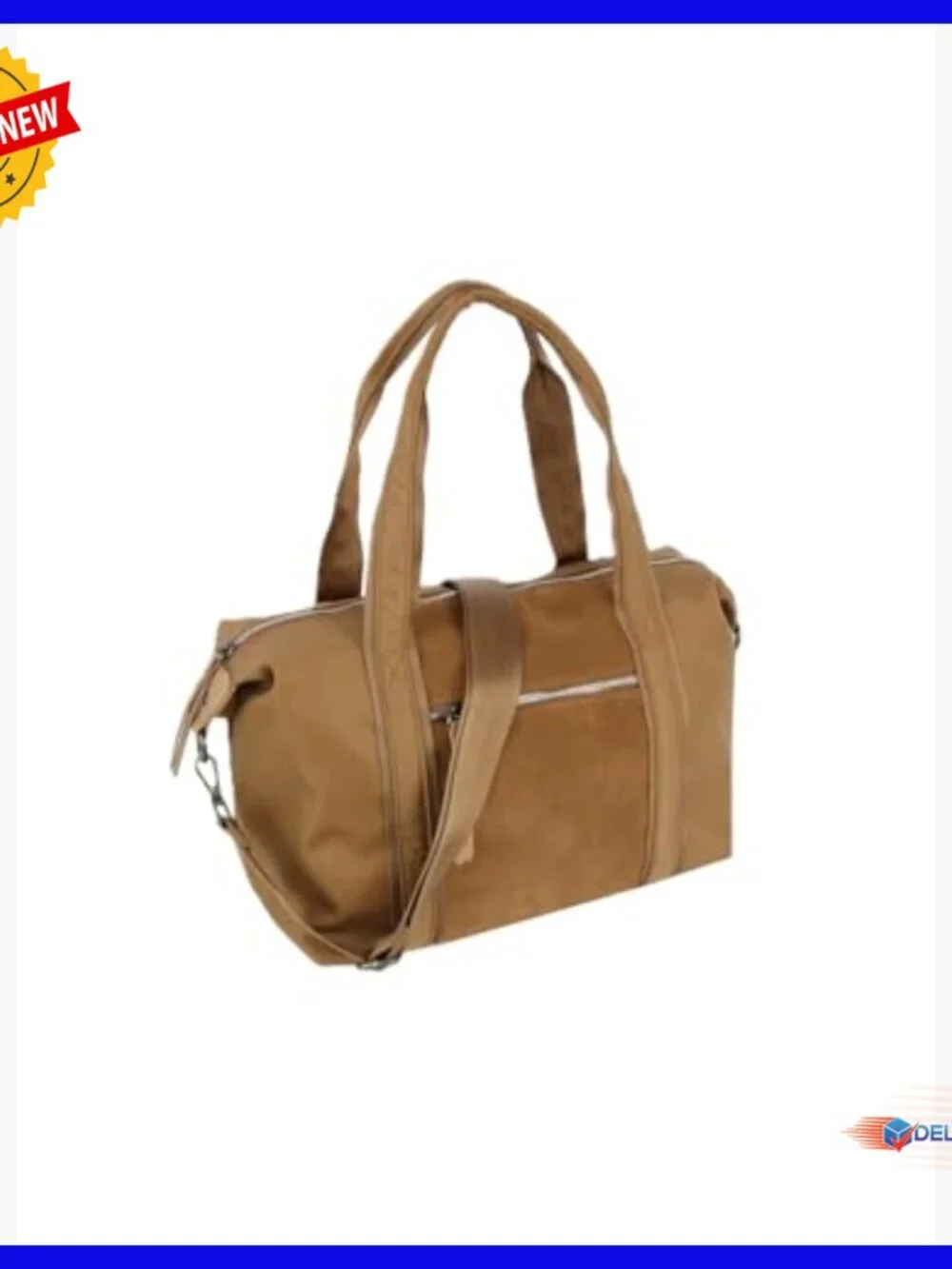 Large Hobo Shoulder Bag with Crossbody Strap, Microfiber Suede - Picture 3 of 6